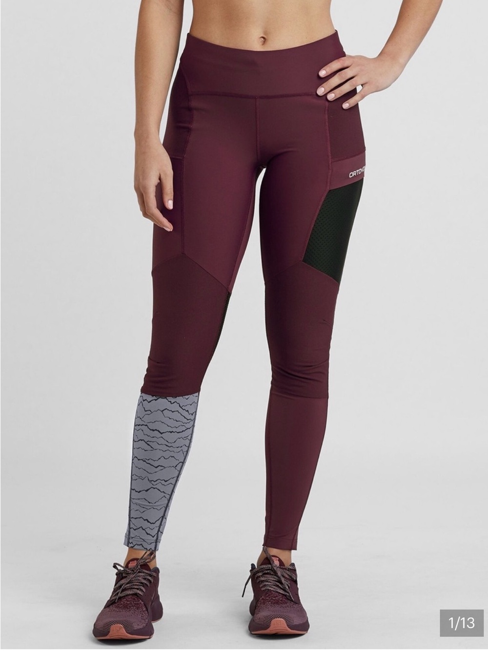 NWOT Ortovox Delago Tights dark wine color merino wool lining women size S